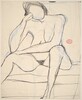 Untitled [seated nude resting her head upon her right hand] [recto]