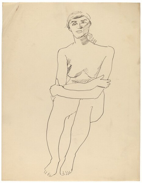 Seated Female Nude, Crossed Arms Resting on Knees