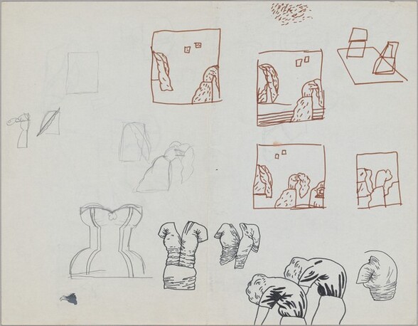 Untitled (hunched women and other studies) [recto]