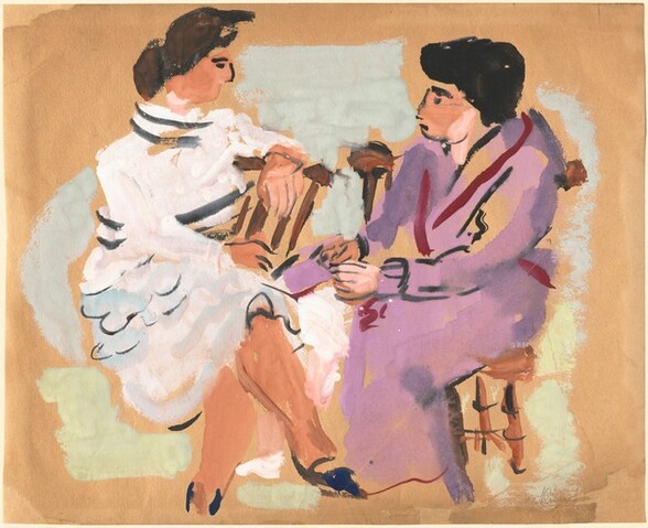 Two Seated Women Conversing