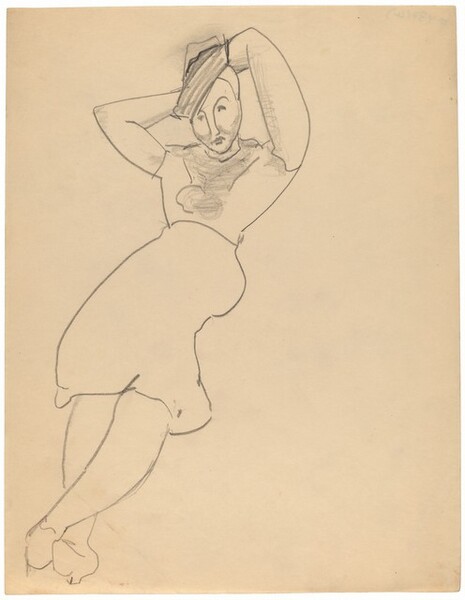 Woman Seated and Reclining Back, Hat Placed at an Angle