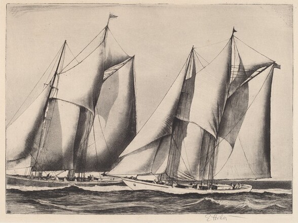 Untitled (Two Yachts Racing)