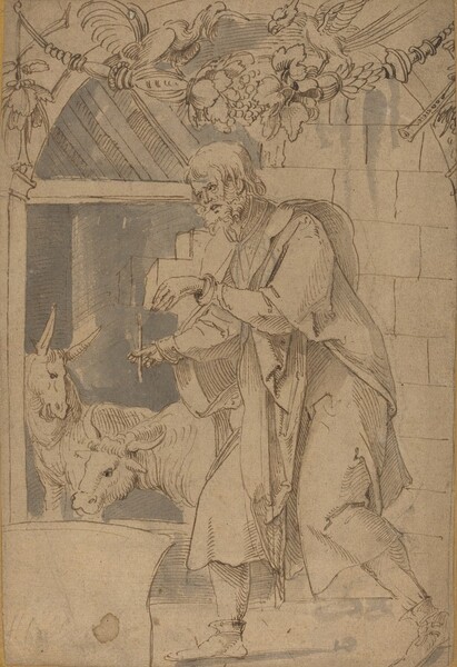 Study for One of Two Stained Glass Paintings Representing the Nativity