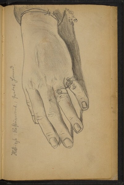<p>Max Beckmann, Study of a Woman's Hand with Rings, 1900