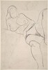 Untitled [reclining nude in stockings resting on her right arm] [verso]