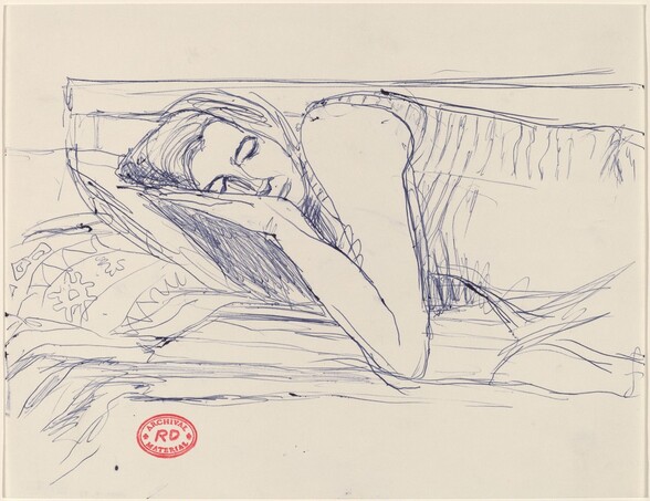 Untitled [woman sleeping with head on pillow]