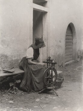 image: Old Woman with Spinning Wheel