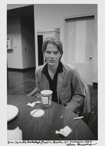 Jim Carroll backstage, Public theater N.Y. September 1984  