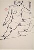 Untitled [seated female nude with legs apart] [recto]