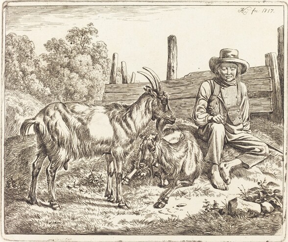 Shepherd Boy with Two Goats