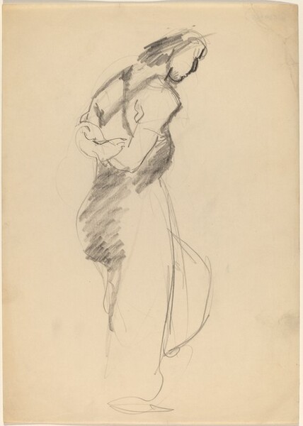 Standing Female with Arms Clasped Behind Back