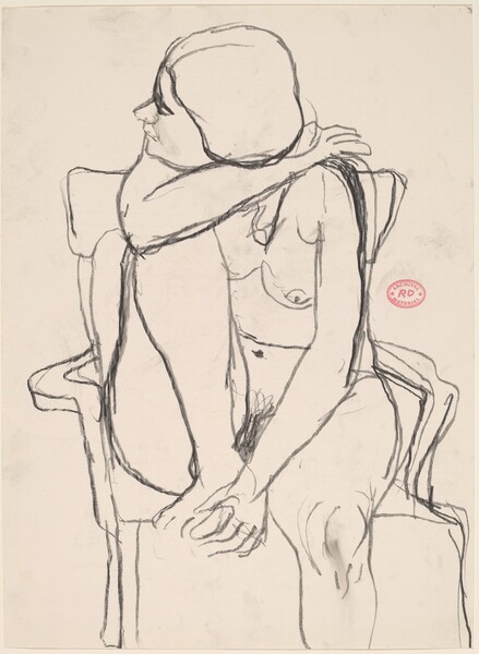 Untitled [seated female nude looking to her right]