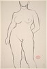 Untitled [front view of nude with left hand behind her back] [recto]