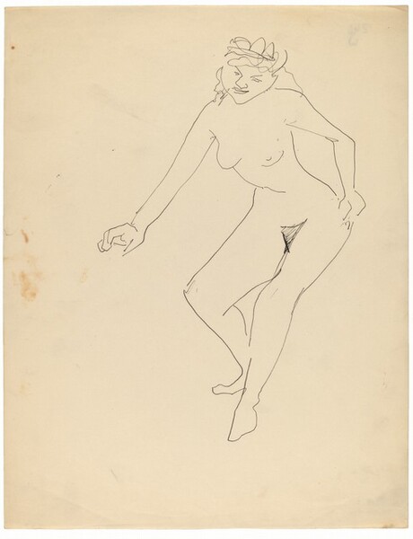 Seated Nude Leaning to Left, Torso Bent at Waist