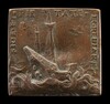 Three-Masted Ship, without Sails, in a Stormy Sea [reverse]