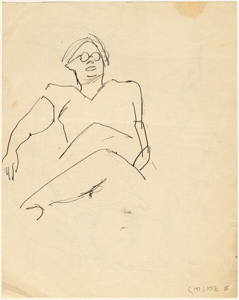 Seated Figure with Eyeglasses, Leaning Back [verso]