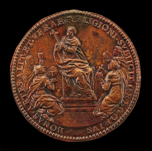 Religion Enthroned between Theology, Astronomy, Philosophy, and Literature [reverse]