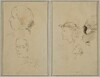 Two Head Studies and a Crouching Nude Woman; Two Women's Heads and a Head of Child [recto]