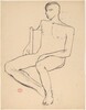 Untitled [seated nude with his right arm over the chair back] [recto]