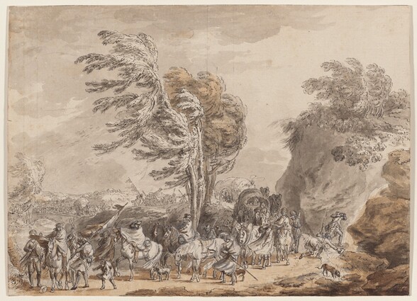 Soldiers in a Windy Landscape