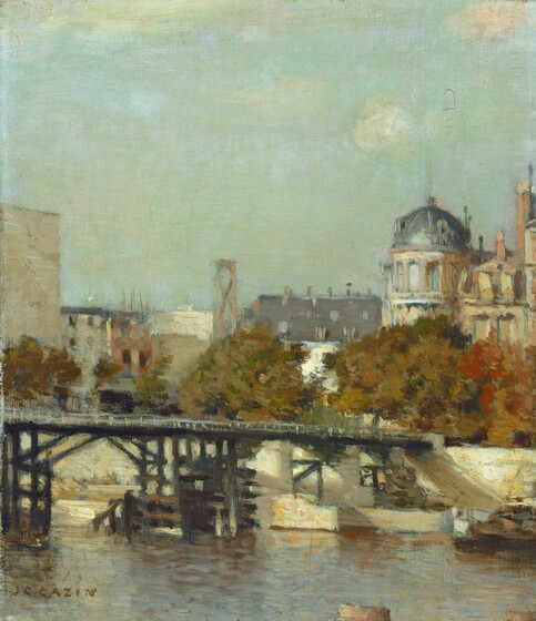 Mid 20th Century Pont Neuf, After Pissarro French Impressionist Style  Street Scene Painting