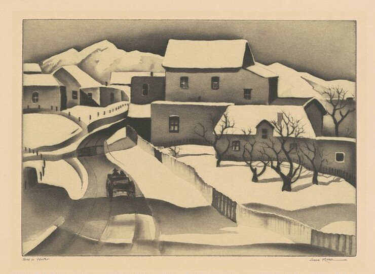 Gene Kloss, Taos in Winter, 1934