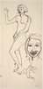Untitled [studies of a female figure and head] [verso]