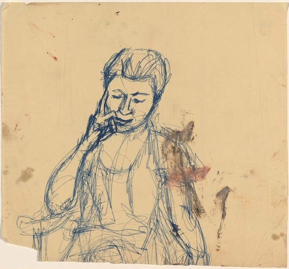 Seated Woman, Head Propped against Right Hand, Eyes Cast Downward