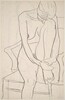 Untitled [seated nude with resting her head on her knee] [verso]