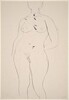 Untitled [front view of nude with left hand behind her back] [verso]