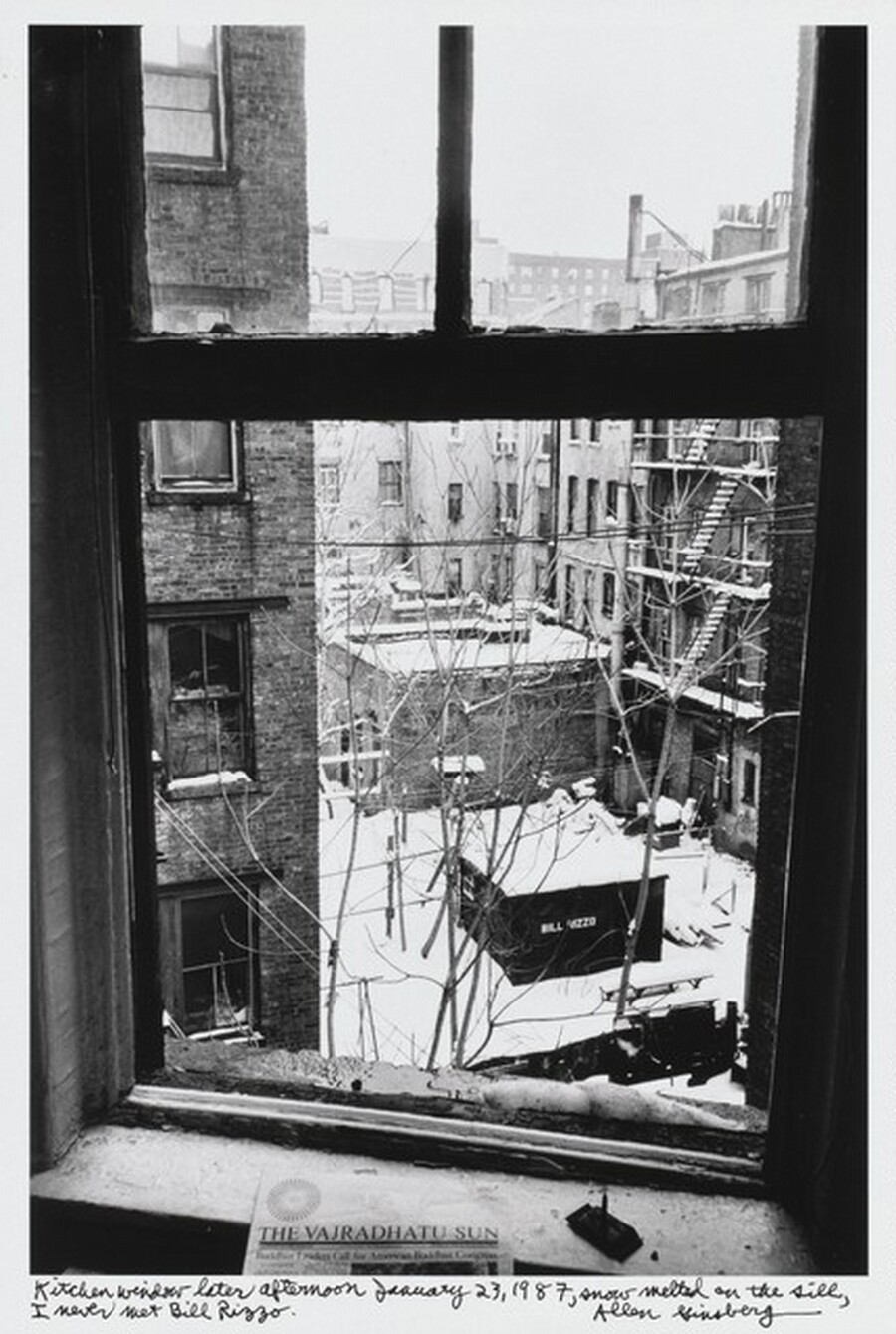 Allen Ginsberg, Kitchen window later afternoon January 23, 1987, snow melted on the sill, I never met Bill Rizzo., 1987