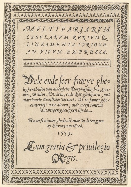 Title Page for Multifariarum Casularum