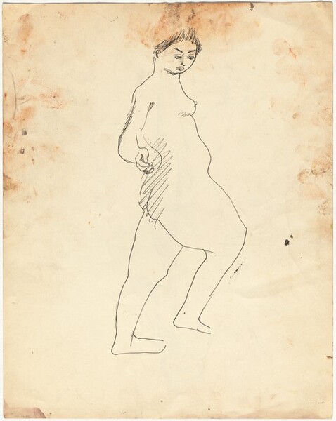 Standing Female Nude Facing Right [verso]