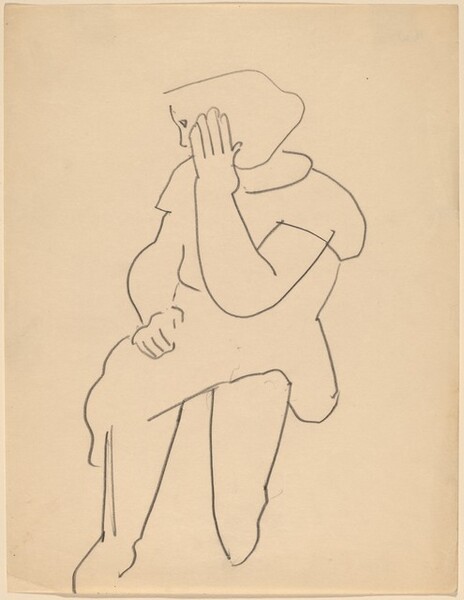 Seated Woman, Head Turned to the Left, Hand Raised to Cheek