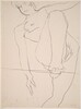 Untitled [female nude balancing on line] [verso]