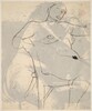 Untitled [female nude leaning back in chair and facing right [verso]