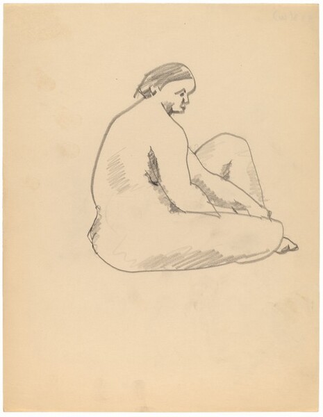 Female Nude Seated on the Ground, Facing Right