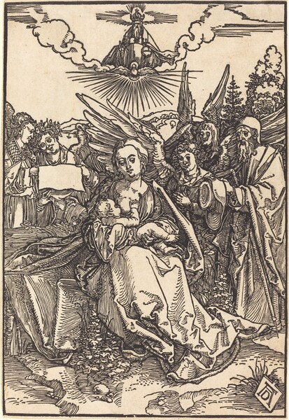 The Holy Family with Five Angels
