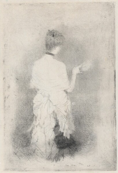 Elegant Young Woman Seen from Behind