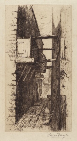 Untitled (Alleyway with View of a Harbor)