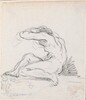 Seated Male Nude with Arm over Head, Seen from the Side
