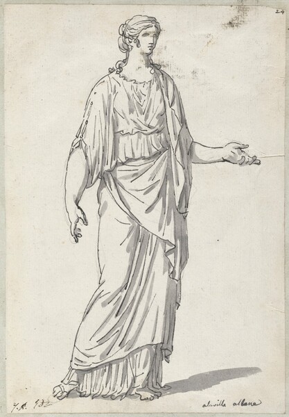 Classical Sculpture of a Woman with an Outstretched Arm