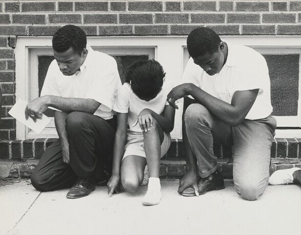 John Lewis and Colleagues, Prayer Demonstration at a Segregated Swimming Pool, Cairo, Illinois