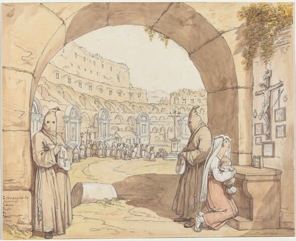 La Compagnia dei sacconi al Colosseo (Penitents Praying at Altars in the Colosseum)