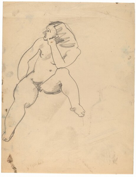 Seated Nude Facing Front, Head Turned to the Left