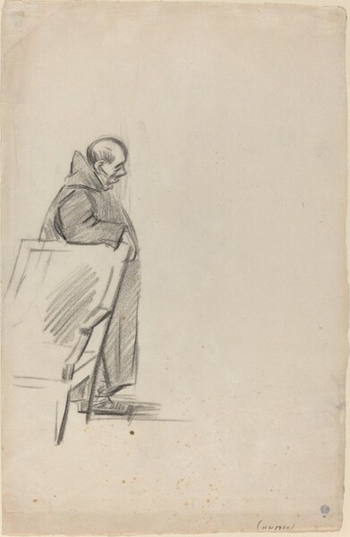 Robed Figure Leaning against a Chair