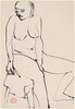Untitled [seated female nude looking left] [recto]