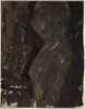 Untitled [profile of a female figure in a dark setting] [verso]