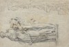 View of the Tiber; Copy of a Roman Sculpture of a Bacchante [verso]
