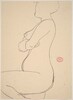 Untitled [side view of a kneeling nude crossing her arms] [recto]